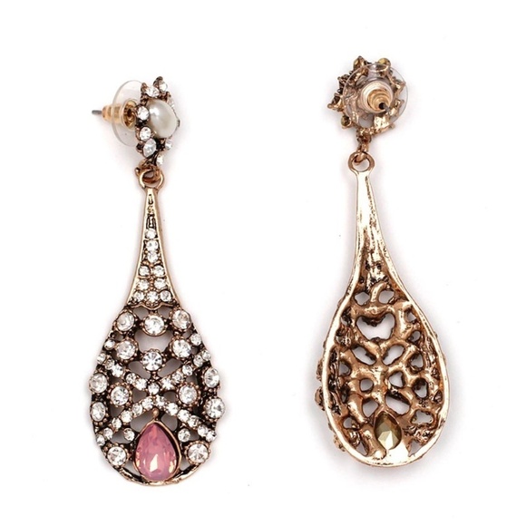 Last 1! Statement Water Drop Crystal Earrings - Picture 2 of 5